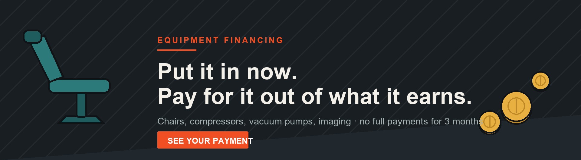 Equipment financing - put it in now, pay for it out of what it earns